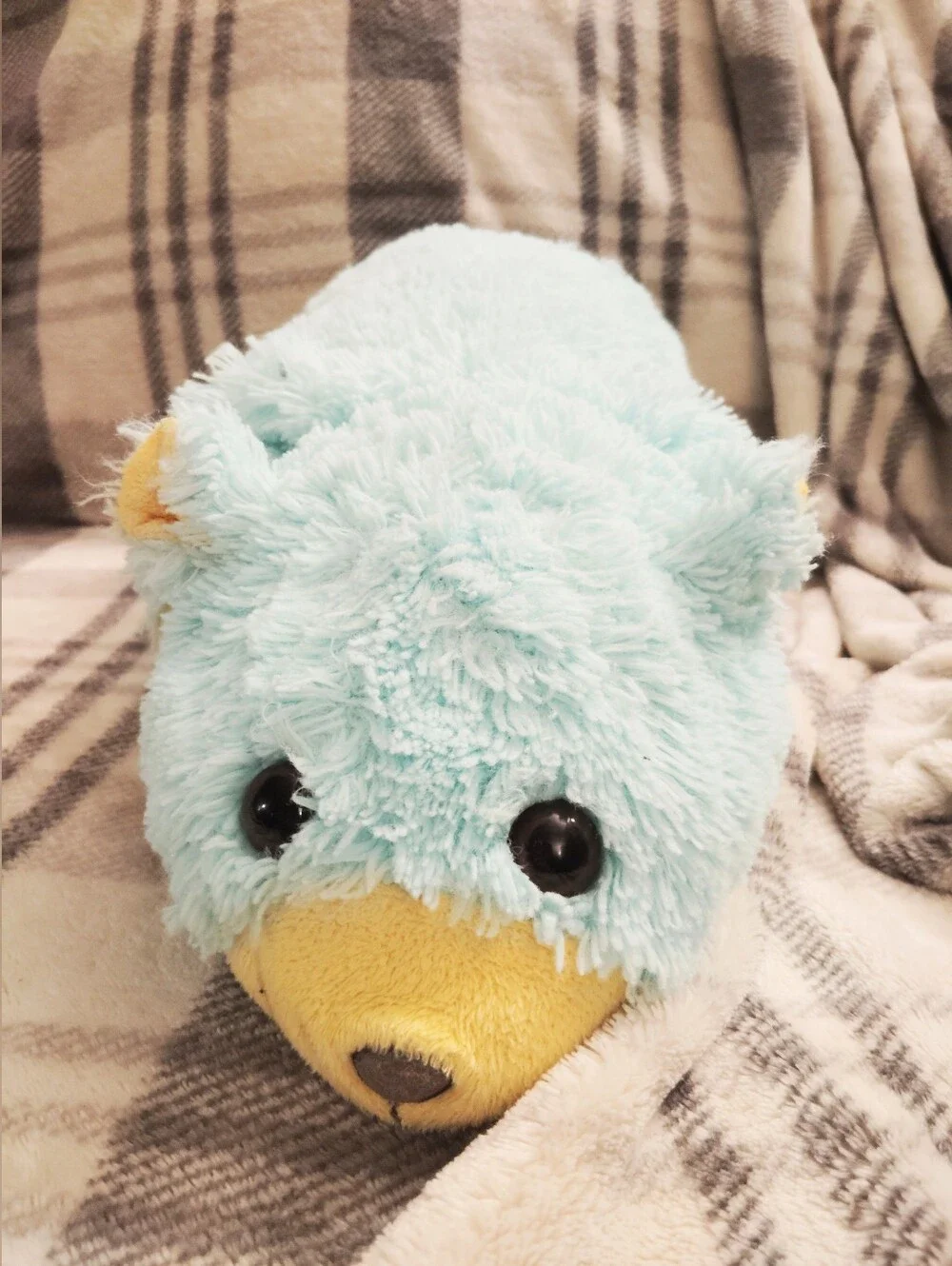 Vintage Pillow Pet. Super Rare Blue Yellow Bear Pillow Pet. Plush Toy Bear.